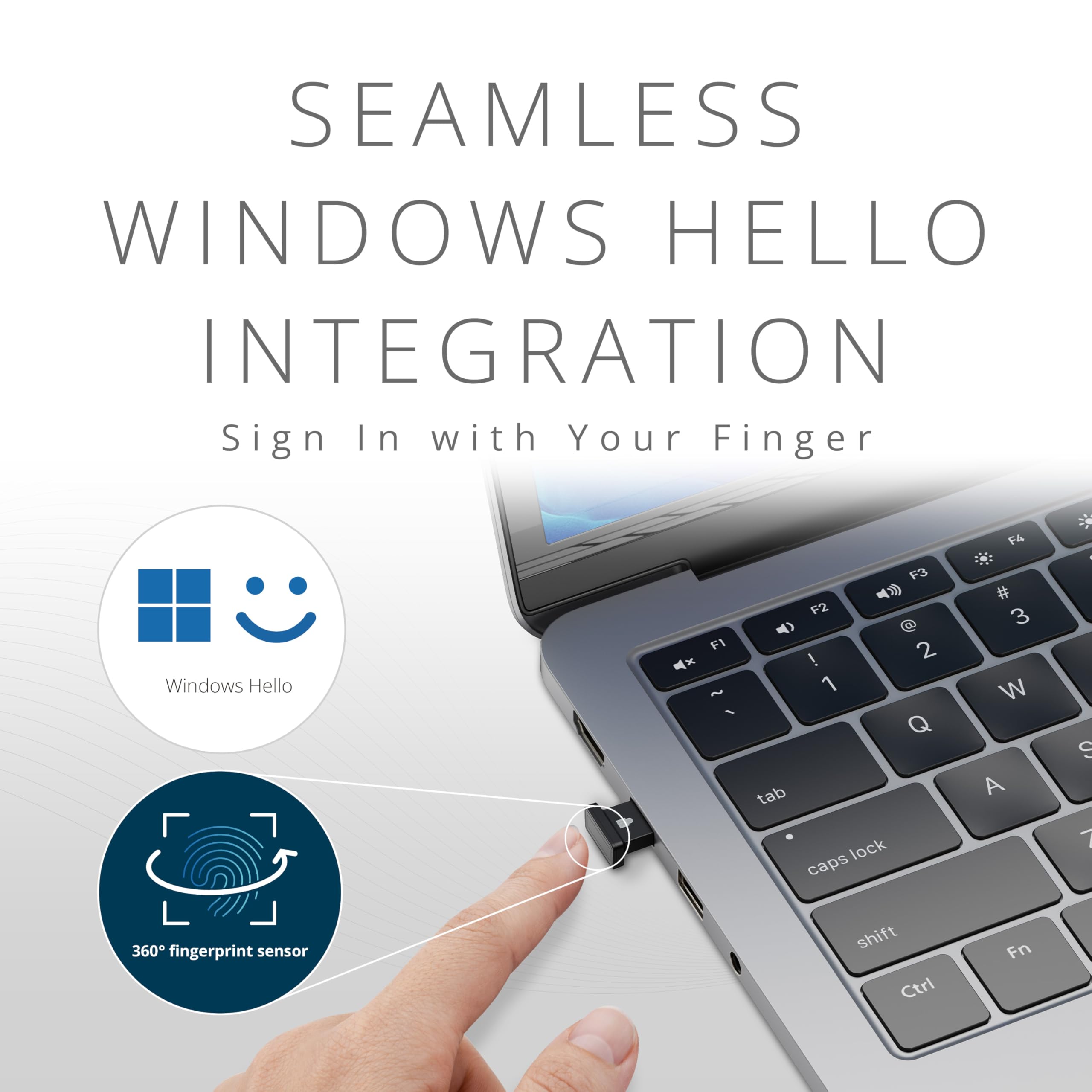 VeriMark™ IT 2.0 USB-A Llave de Huella Dactilar - Windows Hello y Windows Hello para Empresas, Lector de Huellas Dactilares de 360°, Inicio de sesión sin contraseña K64740WW