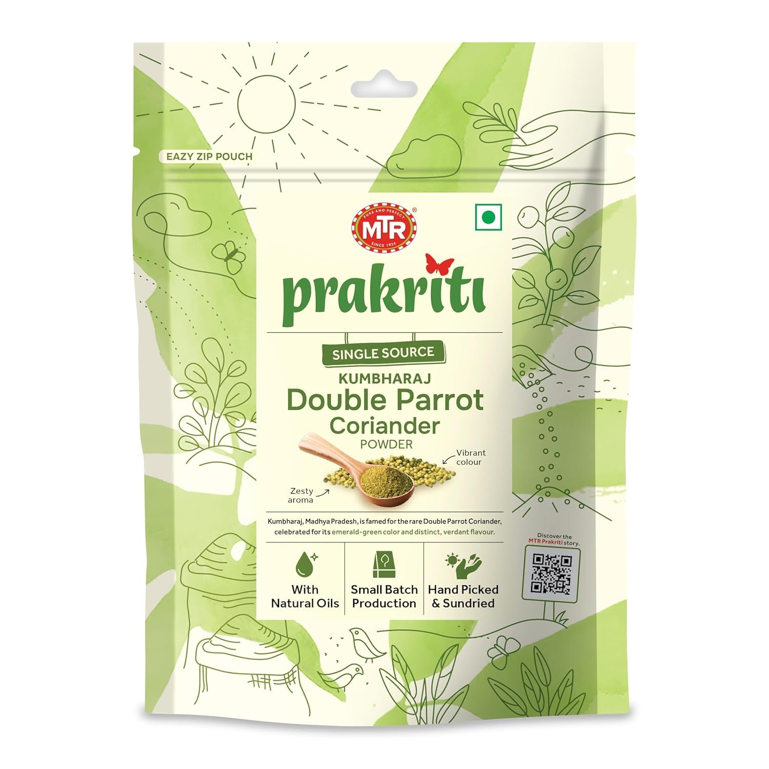 MTR Prakriti Pure Organic Double Parrot Coriander Powder 200g |Premium Dhaniya Powder For All Indian Meals-image-31