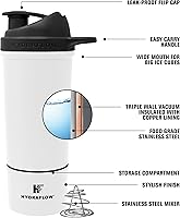 Vista 3 de HYDRAFLOW Boost - Botella mezcladora de proteínas aislada, capacidad de mezcla superior, 24 onzas - Powder Aqua
