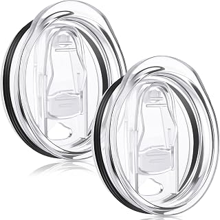 2 Pcs 20 oz Skinny Replacement Lids Tumbler Plastic Splash Resistant Covers Spill Proof Skinny Cup Covers for Mouth Tumbler Cooler Cup (Clear Color)
