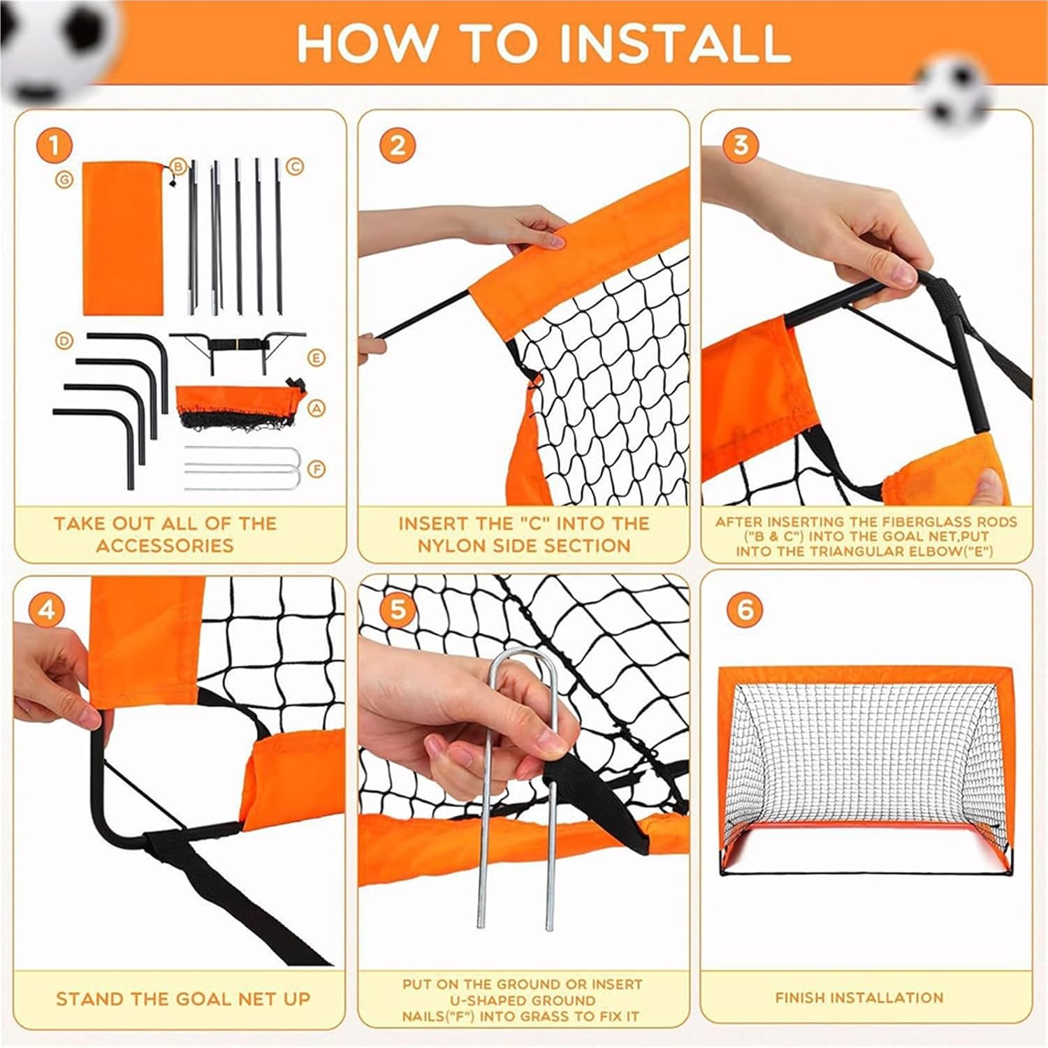 Compatible for 1Pc Pop-Up Soccer Goal Net Garden Backyard Training Outdoor Sports Equipment
