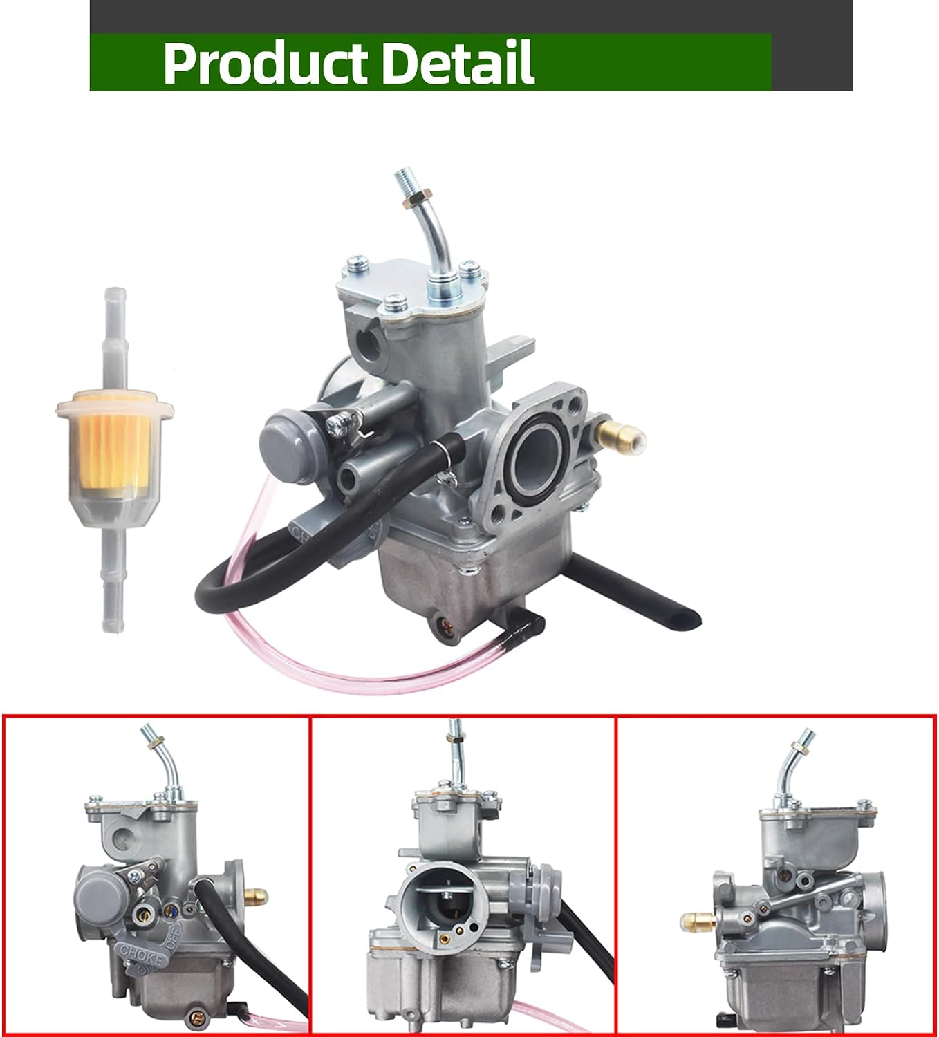 ALL-CARB Carburetor Carb Replacement for Yamaha Raptor 50 YFM50 YFM50R 2004 2005 2006 2007 2008 with Fuel Filter