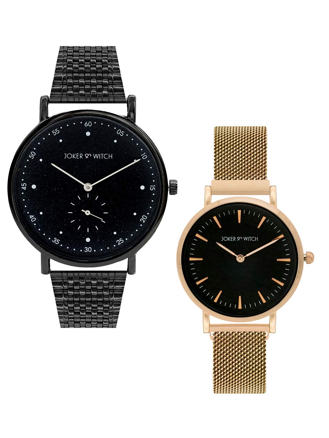 Joker & Witch Stainless Steel Jacob & Hannah Couple Analogue Watches, Black Dial, Rose Gold Band (B08T64GXHM) Amazon Price History, Amazon Price Tracker