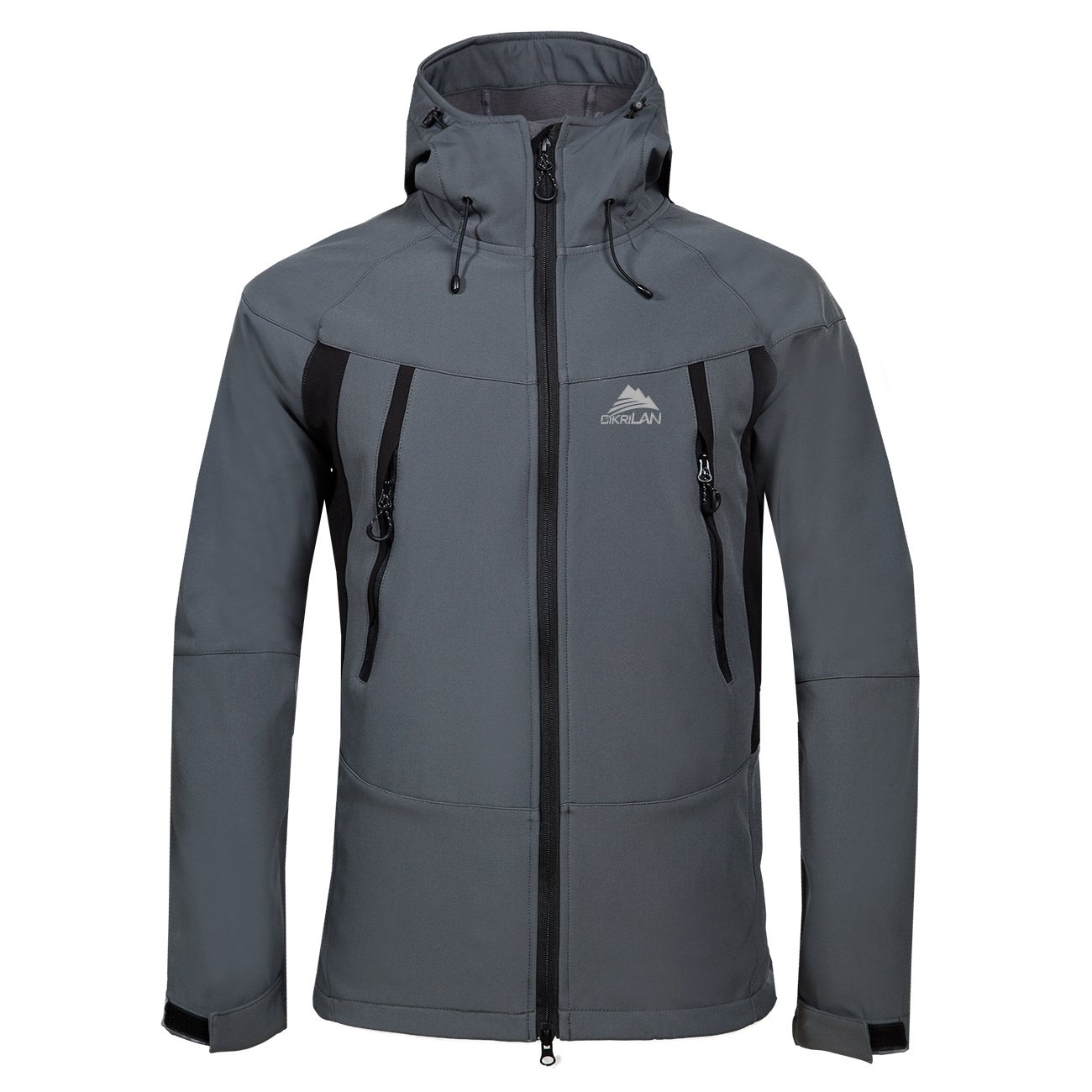 CIKRILANMen's Softshell Jacket Windproof Water Resistant Breathable Coat Outdoor Sport Hiking Trekking Golf Jacket