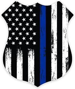 Amazon.com - GRITKULTURE Thin Blue Line Police Badge Decals 4 Inch X 3. ...