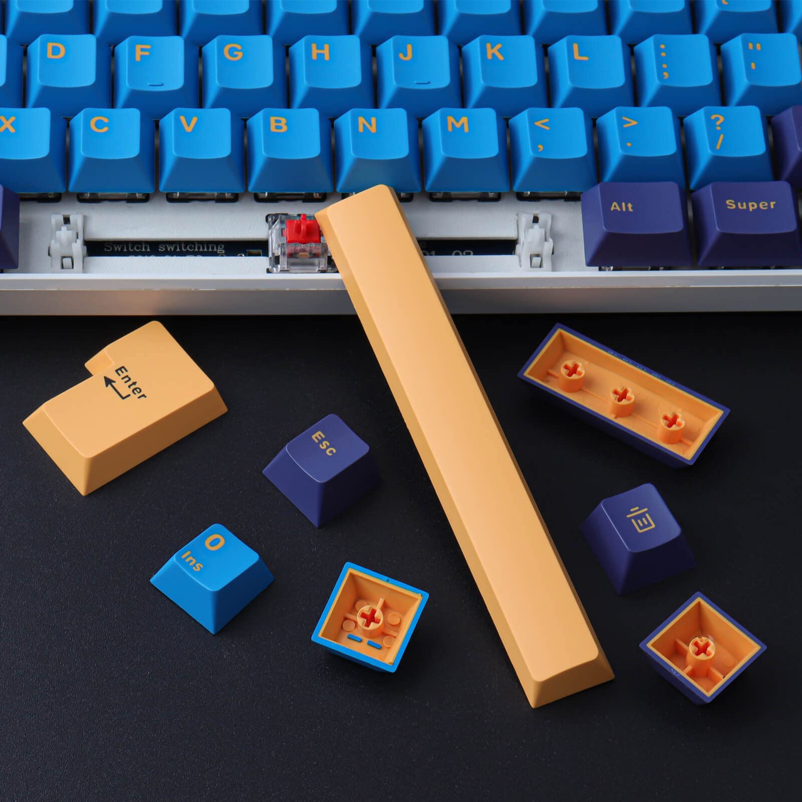 Tsungup PBT Keycaps 137 tuşları özel XDA Keycaps seti boya-süblimasyon sevimli Keycaps kiraz MX