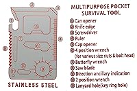 Vista 6 de Abridor de cerveza multiherramienta para tarjetas de crédito, herramienta de bolsillo de supervivencia, 11 en 1, tamaño de tarjeta de crédito