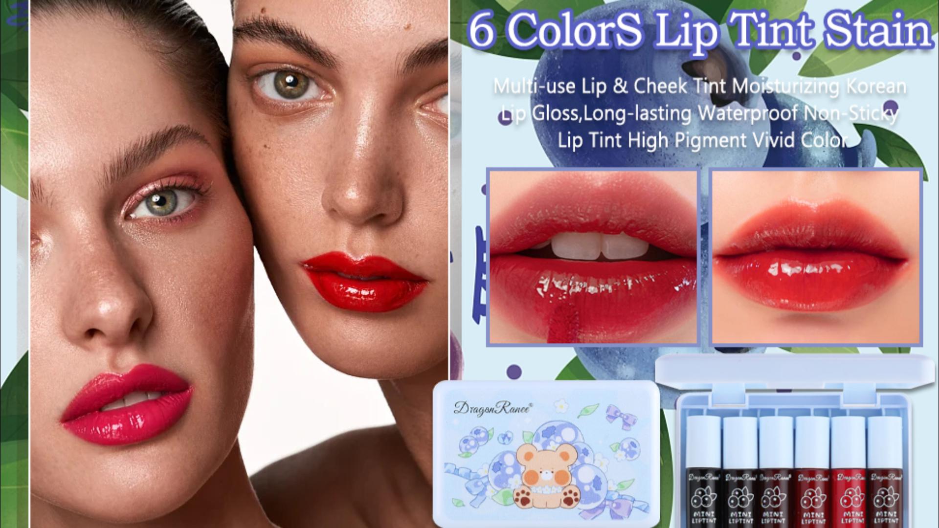 Amazon.com : 6 Colors Lip Tint Stain Set, Vivid Color Lip Stain