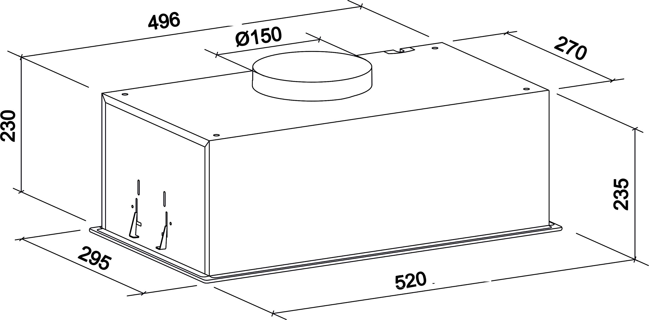 Gurari GCH E 217 Einbau-Dunstabzugshaube 52 cm Schwarzglas 1000 m³/h LED Fernbedienung Abluft Umluft