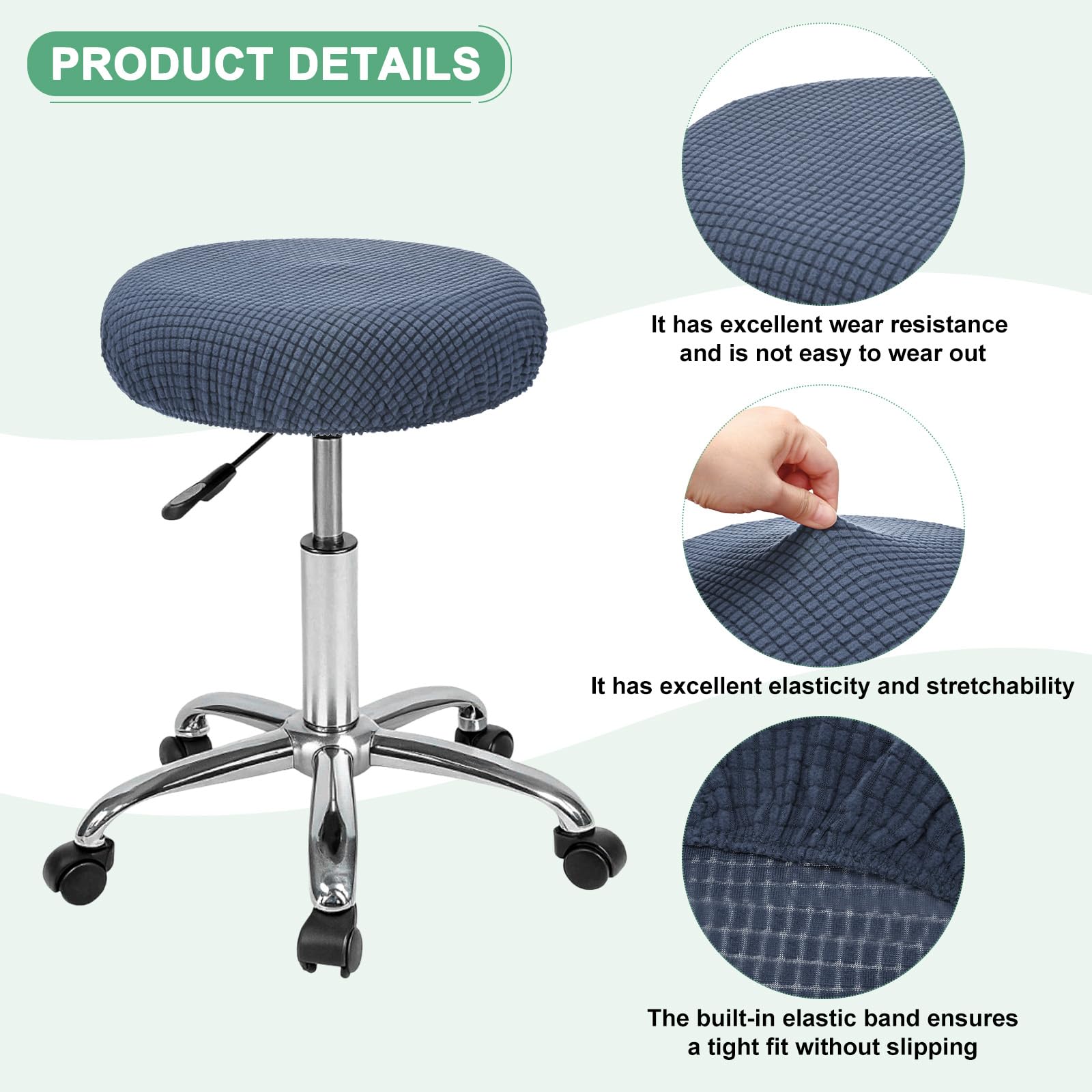 M METERXITY 1-Pack Bar Stool Covers Round - Image 2