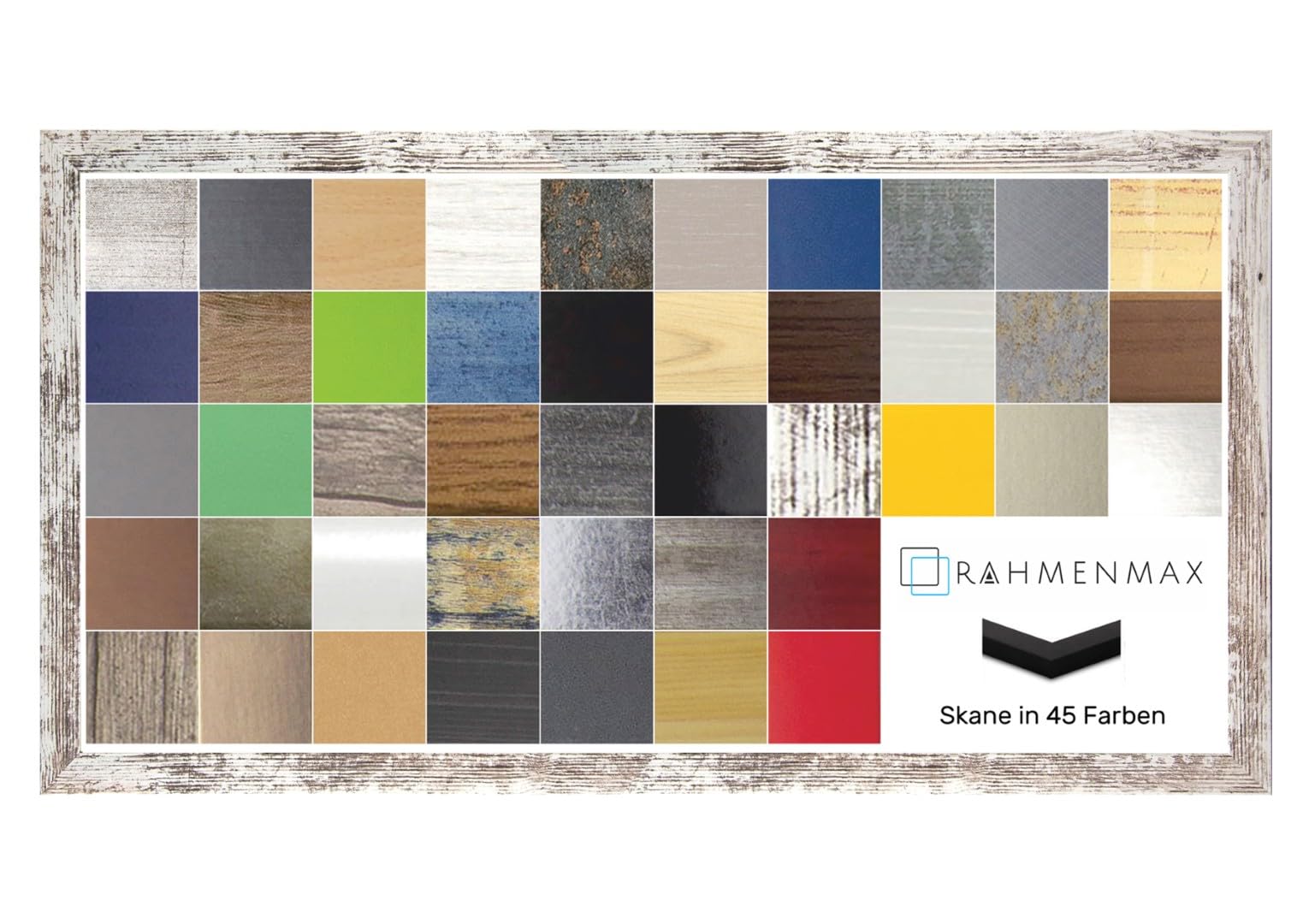 MDF Rahmen Skane für Bild 48x100cm Weiss Vintage mit Acrylglas
