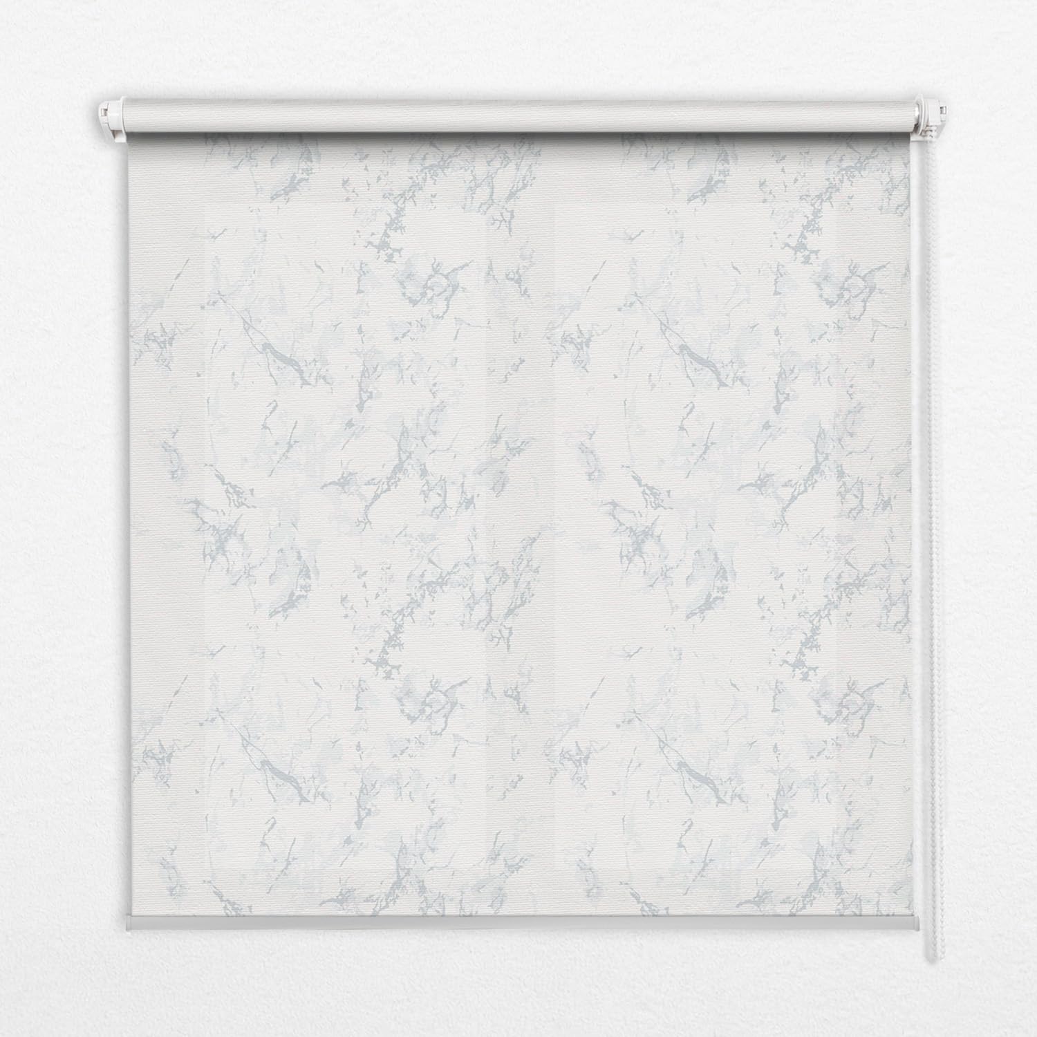Store enrouleur occultant blanc marbre sans perçage 60x180cm