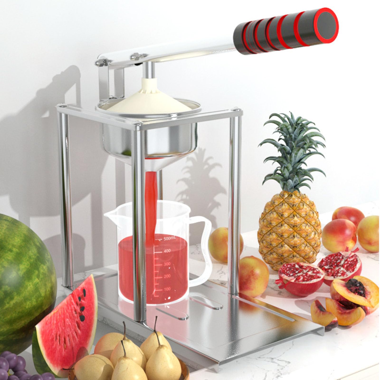 Hebel manuelle Squeeze Zitruspresse, Edelstahl-Küchen-Zitruspresse, kommerzielle professionelle Zitronenpresse, leicht zu reinigen, geeignet für Orange und Zitrone
