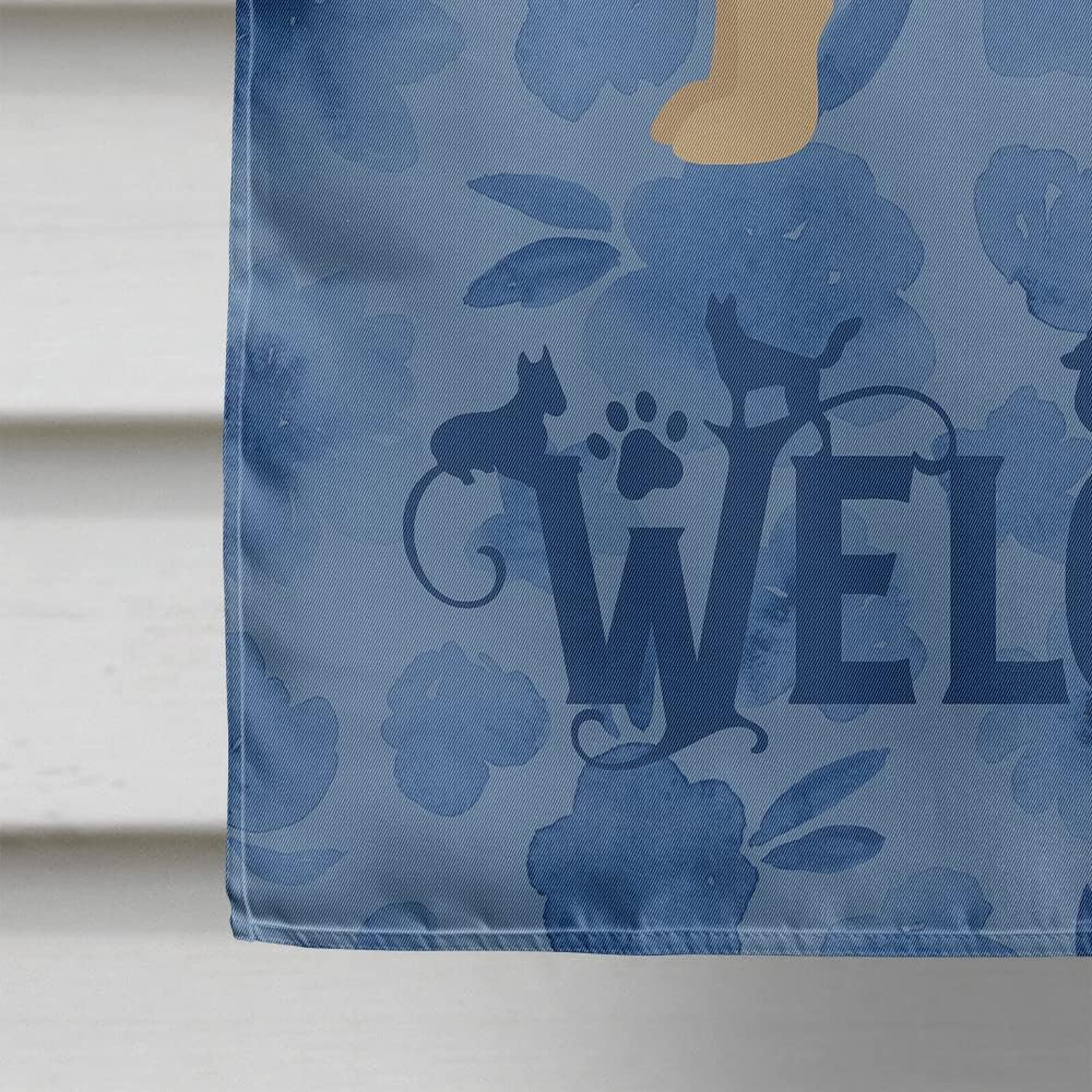 Caroline's Treasures CK6022CHF Miniature Fox Terrier Welcome House Flag Large Porch Sleeve Pole Decorative Outside Yard Banner Artwork Wall Hanging, Polyester, House Size, Multicolor