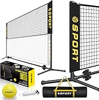 FurypiontSports 10FT Portable Multi-Sport Net: Adjustable 2.7-5.1FT Tennis, Pickleball, Volleyball, Badminton for Teens w/ Volleyball & Bag