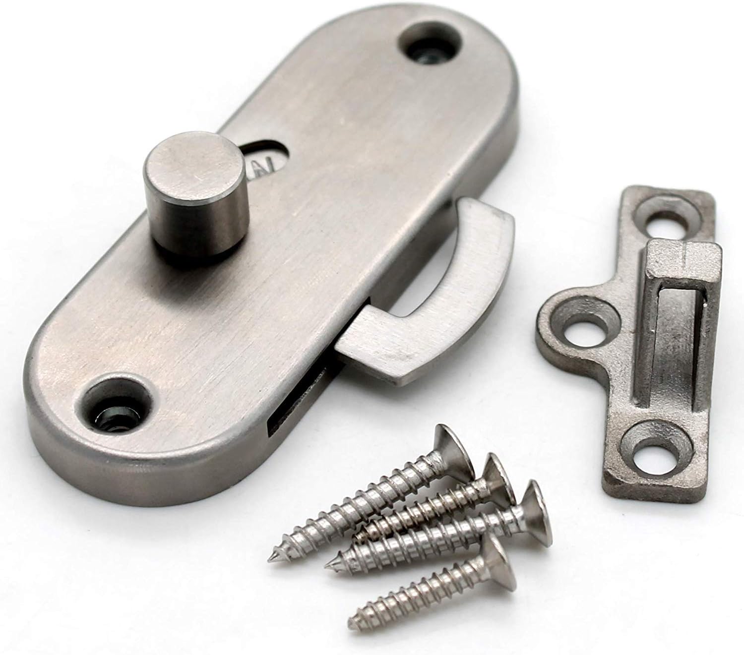 90 Degree Right Angle Lock for Locking Sliding barn Door Locks and latches Satin Chrome Door latches