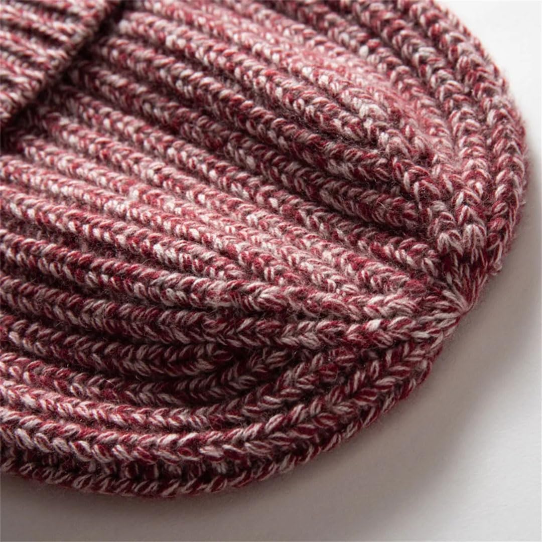 Unisex pogrubiona kaszmir czapka solidna prążkowana dzianinowa czapka beanie dla kobiet mężczyzn zimowa gruba ciepła kaszmir czapka