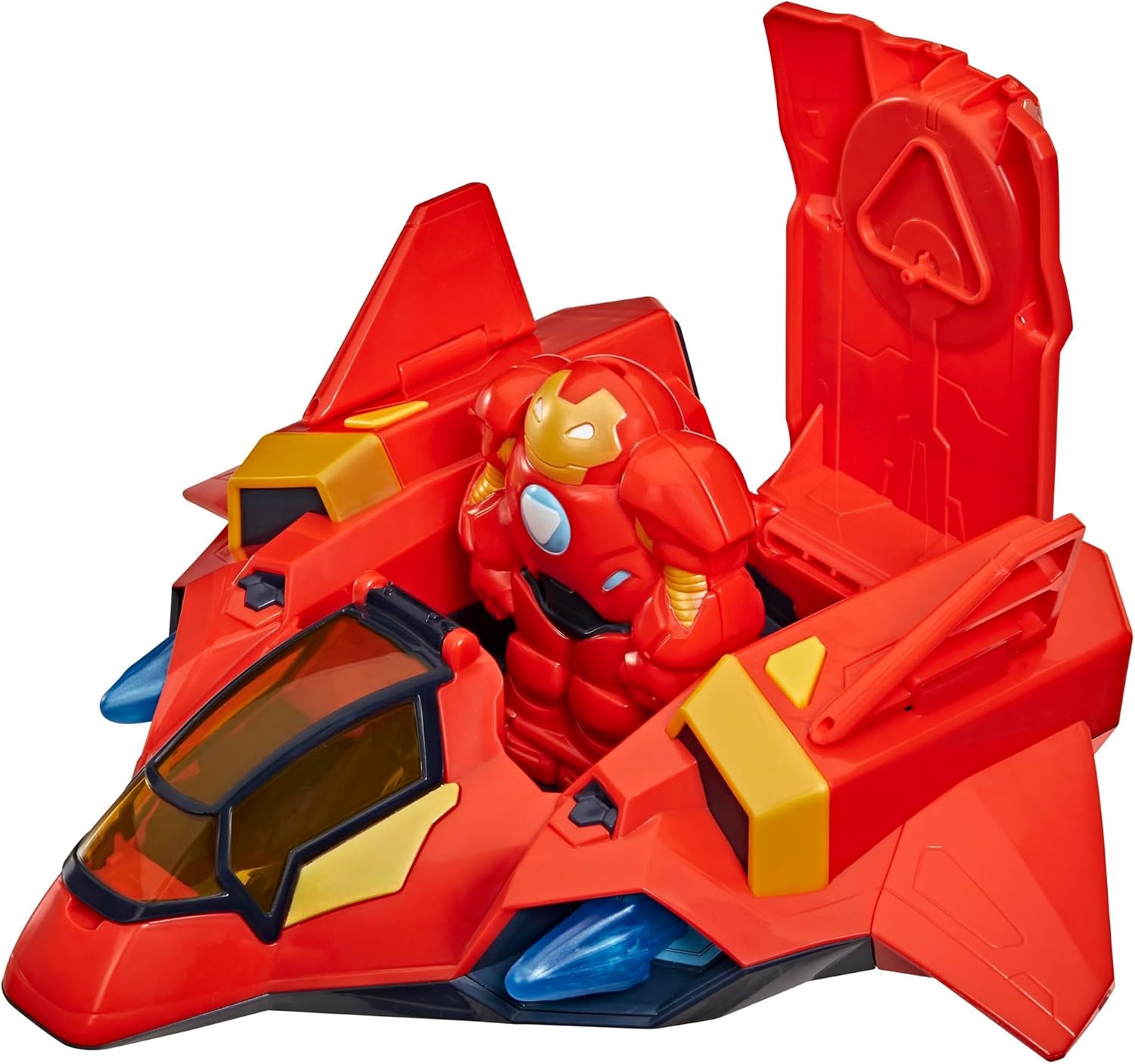 Disney Jr. Series Marvel’s Iron Man and his Awesome Friends Ultimate Giant-Sized Armor Iron Jet Toy Set, 3-Inch Action Figures, Armor Suits, Vehicle