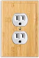 Vista 21 de Placa de interruptor de luz de palanca simple de madera maciza de 4.8 x 3.14 pulgadas, cubierta de interruptor de luz de calidad de madera cruda