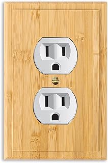 Solid Wood Double Hole Outlet Light Switch Plate 4.8" X 3.14" Outlet Covers Bamboo Light Switch Cover Quality Raw Wooden Light Switch Cover Decorative Wall Plate Outlet Plate