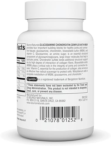 Miniatura 10 de Source Naturals Complejo De Glucosamina Condroitina Con MSM - 120 Tabletas