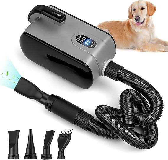 Kidken Dog Dryer,3800W Dog Hair Dryer with LED Display,High