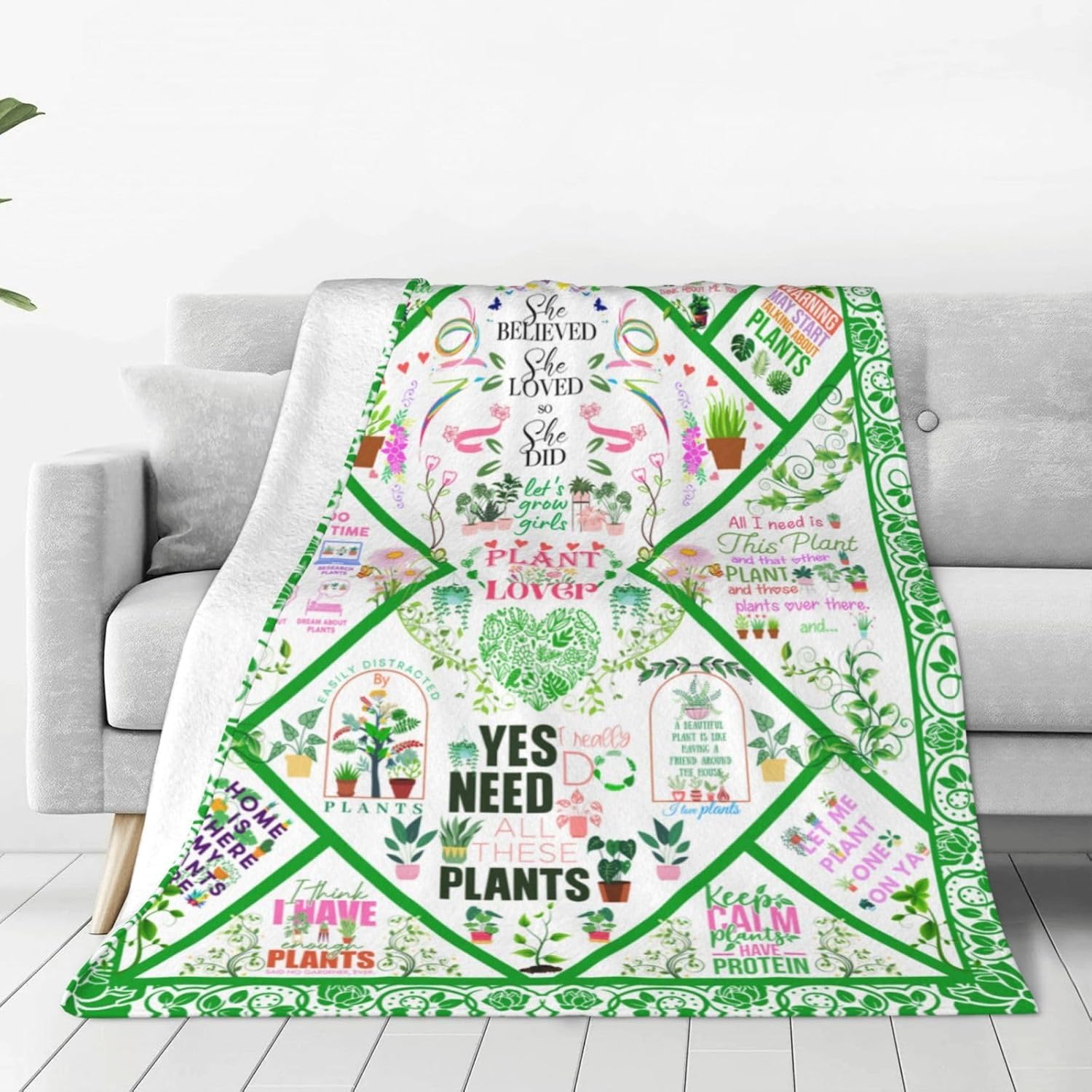 Plant Lover Gifts for Women, Gardening Gifts for Women, Flannel Soft Blanket Decor, Plant Lady Mom Gift Ideas, Gardener Gift for Birthday Mothers Day Christmas - 50x60 inches - Image 8