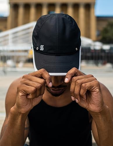 Miniatura 4 de SAAKA Gorro deportivo ligero para hombres. Secado rápido, se mantiene fresco. Lo mejor para correr, tenis, golf y entrenamiento.