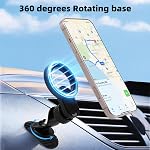 Magnetic Car Phone Holder | 360° Rotatable Dashboard Mount with Strong Adhesive Base, Compatible with MagSafe iPhone 17/16/15/14/13/12