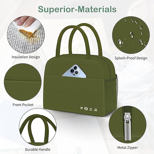 Miniatura 2 de DALINDA - Lonchera térmica, reutilizable, con aislamiento, para mujeres y hombres, tipo bolsa, de gran capacidad, para viaje, trabajo o pícnic
