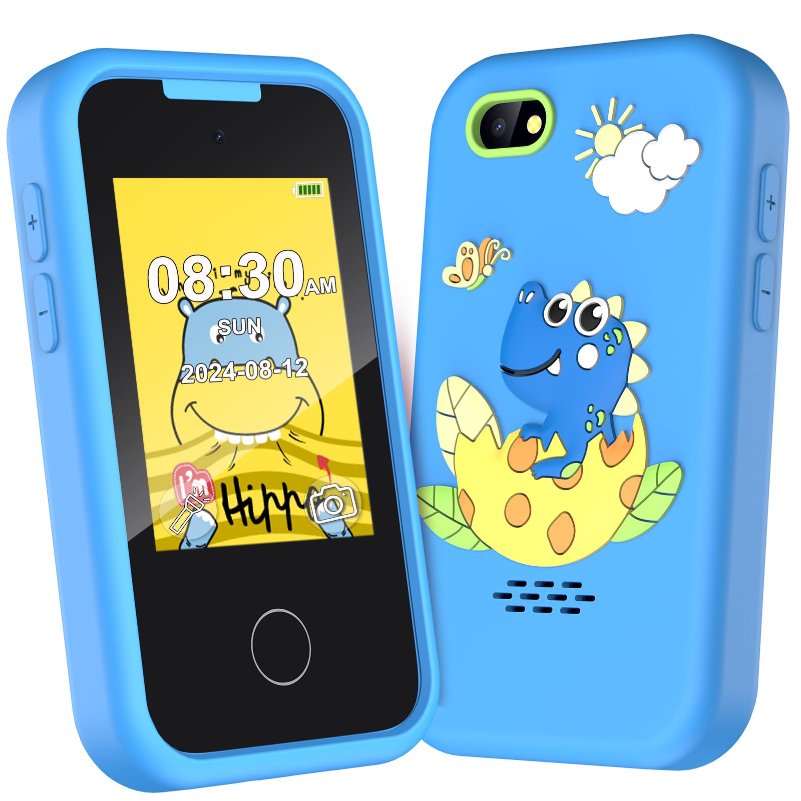 Kids Phone Toys for Boys, 3 4 5 6 7 8 Year Old Boys Girls Christmas Birthday Gifts for Kids, 2.8" Touchscreen Smartphone Toddler Cell Phone, Children Play Toy Phone with Camera, Game, Music, 8GB Card