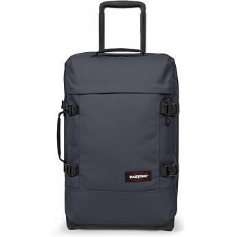 Eastpak Tranverz S Cabin Luggage 42L 51 x 32.5 x 24 cm Durable Rolling Suitcase Lightweight Carry-On with Double Compartments Telescopic Handle & TSA Lock - Blue Downtown