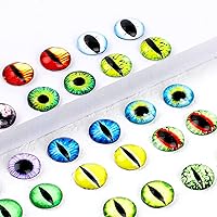 Vista 6 de 100 ojos de cabujón de cristal para hacer muñecas de arcilla, manualidades, manualidades, joyería, ojos de cristal (0.394 pulgadas)