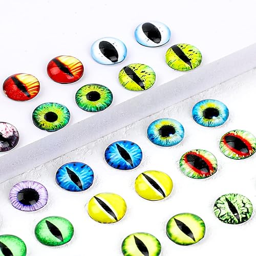 Miniatura 6 de 100 ojos de cabujón de cristal para hacer muñecas de arcilla, manualidades, manualidades, joyería, ojos de cristal (0.394 pulgadas)