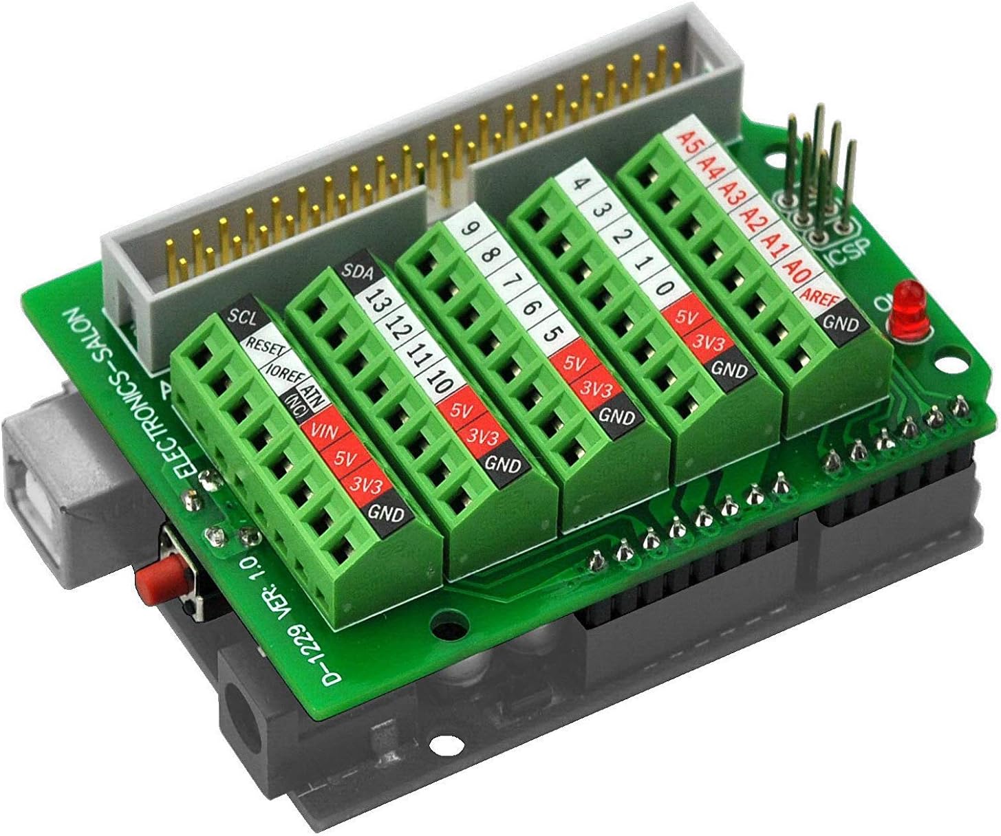 Electronics-Salon Arduino Screw Terminal Block Breakout Module, for Arduino UNO R3.