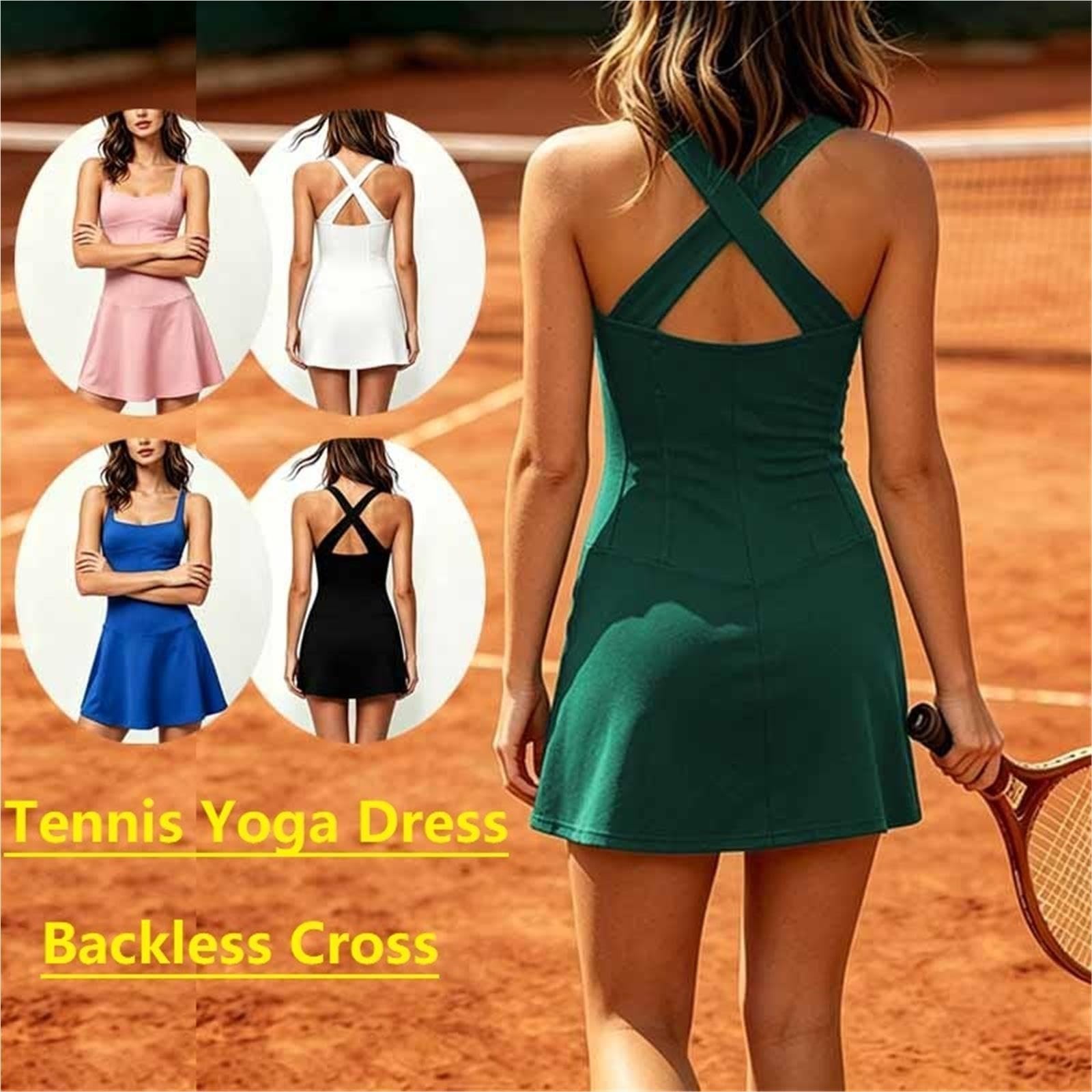 Robe Tennis Femme Robe de Tennis Moulante avec Short