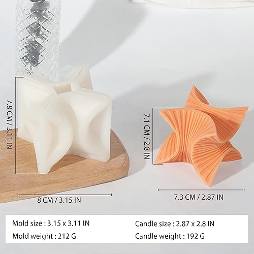 Miniatura 2 de Moldes de velas en forma de abanico giratorios, molde de silicona para aromaterapia, velas de cera de arcilla polimérica, bricolaje