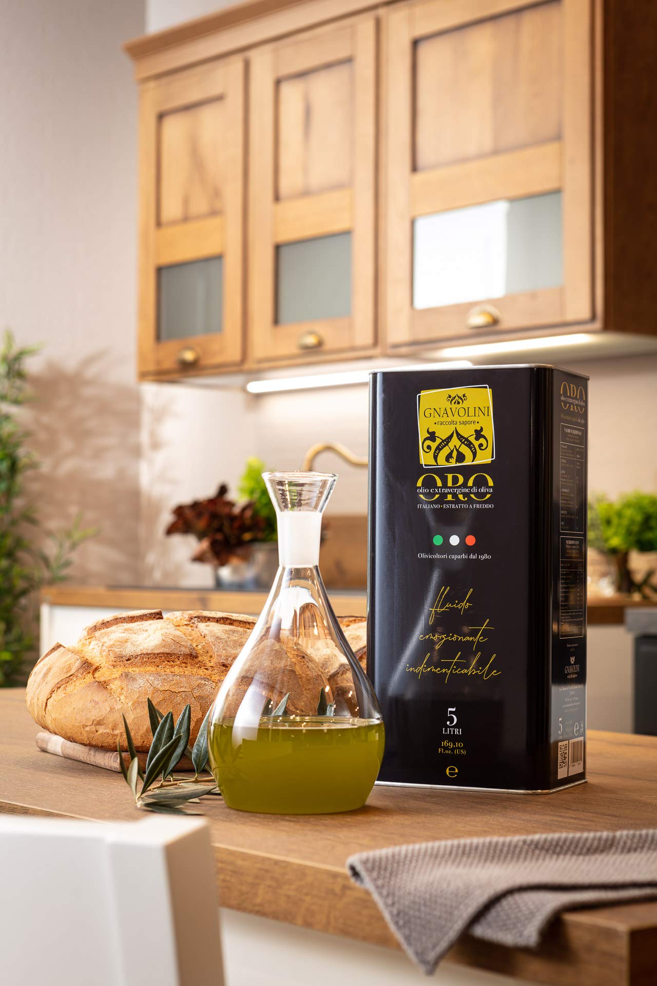 NUOVO!!! Olio Extravergine di Oliva 100% ITALIANO Estratto a Freddo di Gnavolini Raccolta Sapore | Latta da 5 Litri | Olio Evo per l'eccellenza in Cucina.