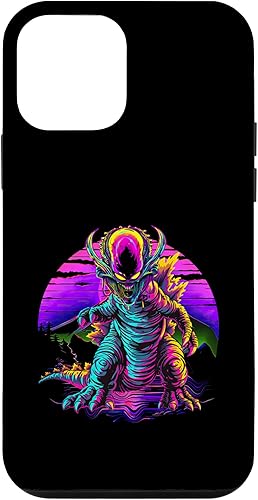 Miniatura 15 de iPhone 14 Retro Funny streetwear Synthwave 80s 90s spacezilla alien Case