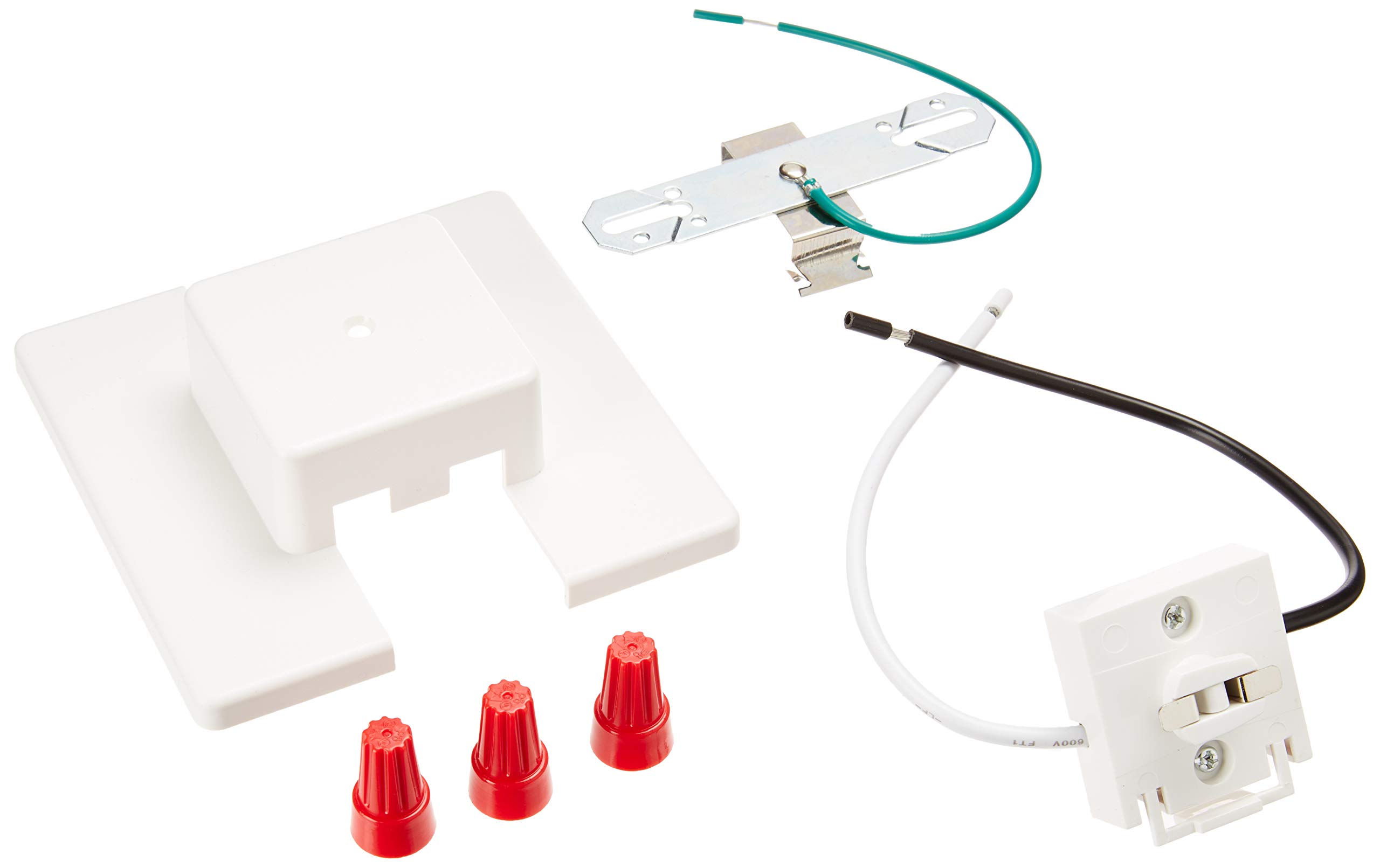 WAC Lighting J Track 120V Floating Canopy Connector to Power Track from Electric Box for J Style 2-Wire Track Systems in White