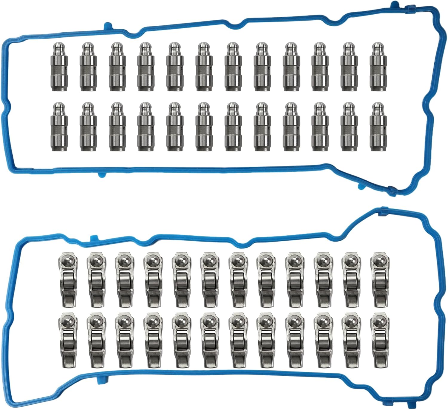 3.6L Engine Camshafts Rocker Arms & Valve Lifters & Head Gaskets Set Fit for Chrysler 200 300 Dodge Durango Challenger for Jeep Wrangler Ram 1500 Grand Cherokee 2011-2016 Pentastar 5184380AG 5184378AG