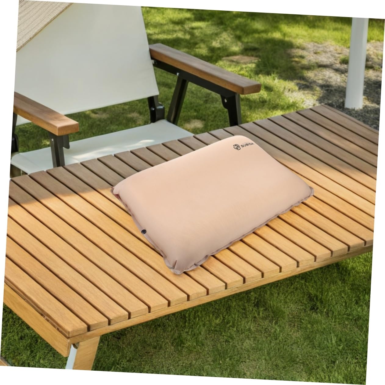 TOYANDONA 1 Juego Almohada Inflable de Camping Ergonométrica Cojín de Viaje Compacto y Autoinflable para Senderismo y Aerolíneas y Confortable