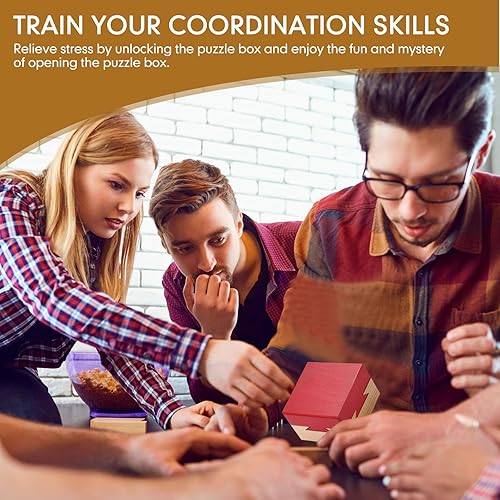 Miniatura 7 de Paquete de 5 cajas secretas de madera con compartimento secreto 3D caja de rompecabezas de madera secreta rompecabezas de madera regalos difíciles