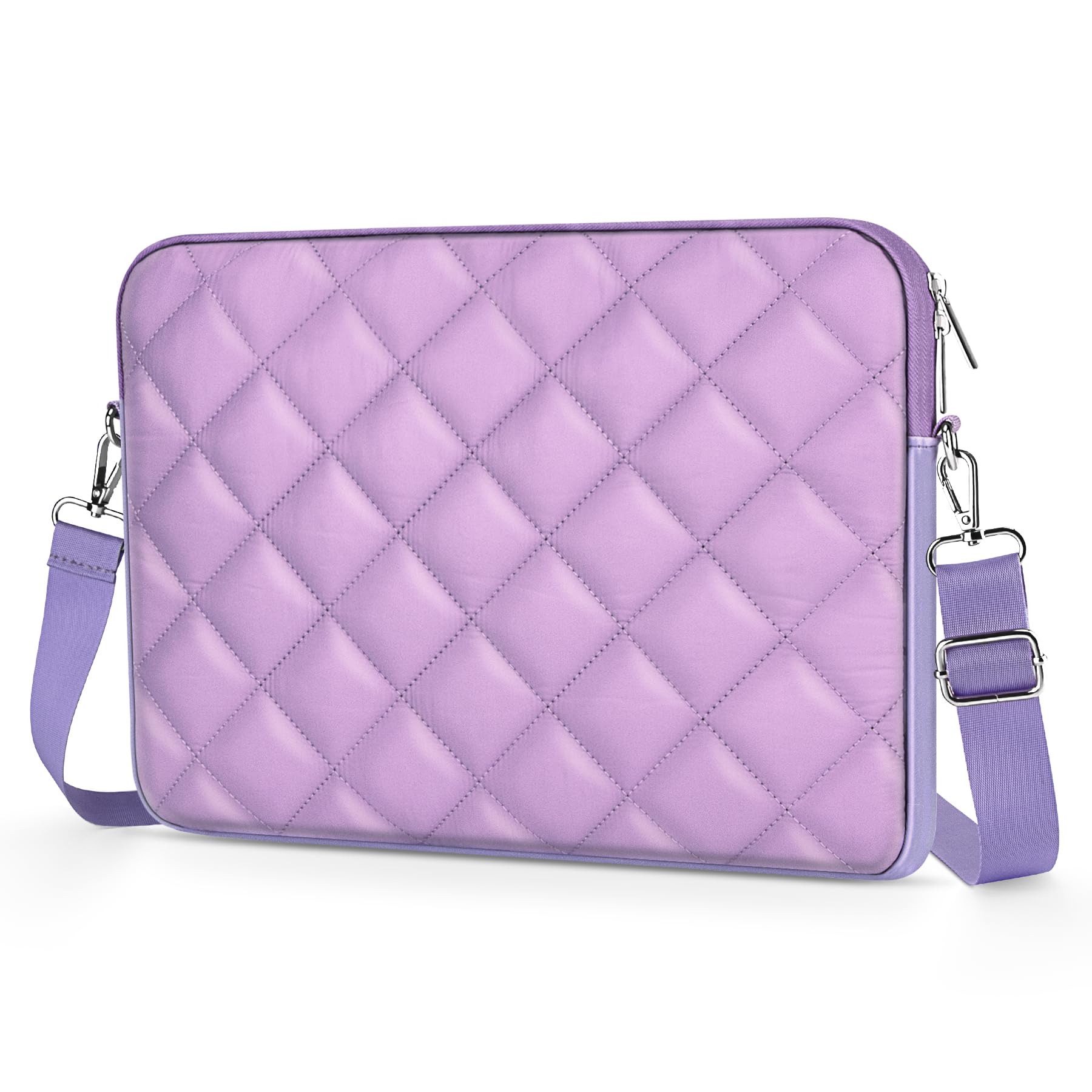 Aatacas Puffy Quilted Laptop Sleeve with a Removable Shoulder Strap Compatible with MacBook Air 13 inch M2 A2681 M1 A2337 A2179 A1932 2023-2018/Pro 13