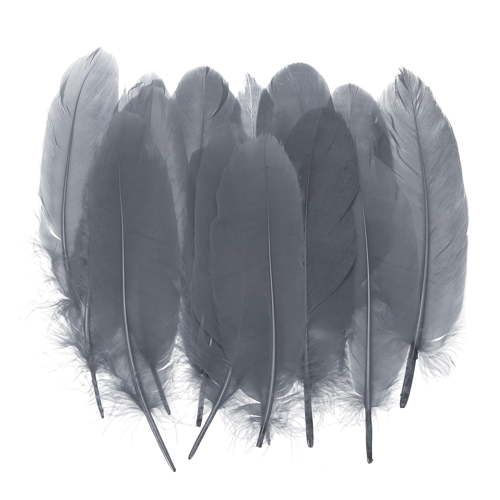 PATIKIL 4-7" Natural Goose Feathers Bulk for Crafts, 300 Pack Long Assorted Colors Feathers Decor for DIY Dream Catchers, Hats, Garland, Vase Supplies Adults Crafting, Dark Gray