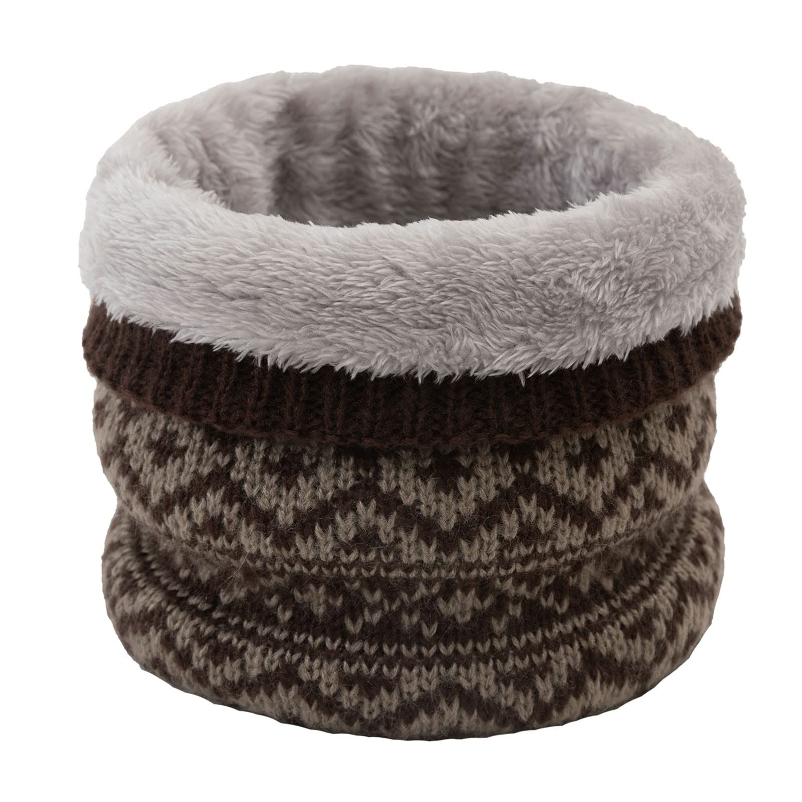 Collar de lana de invierno cálido para mujer, bufanda de esquí para clima frío, Baberos de punto para hombres, bufanda con doble babero, polaina para el cuello para hombres(Coffee-One Size)