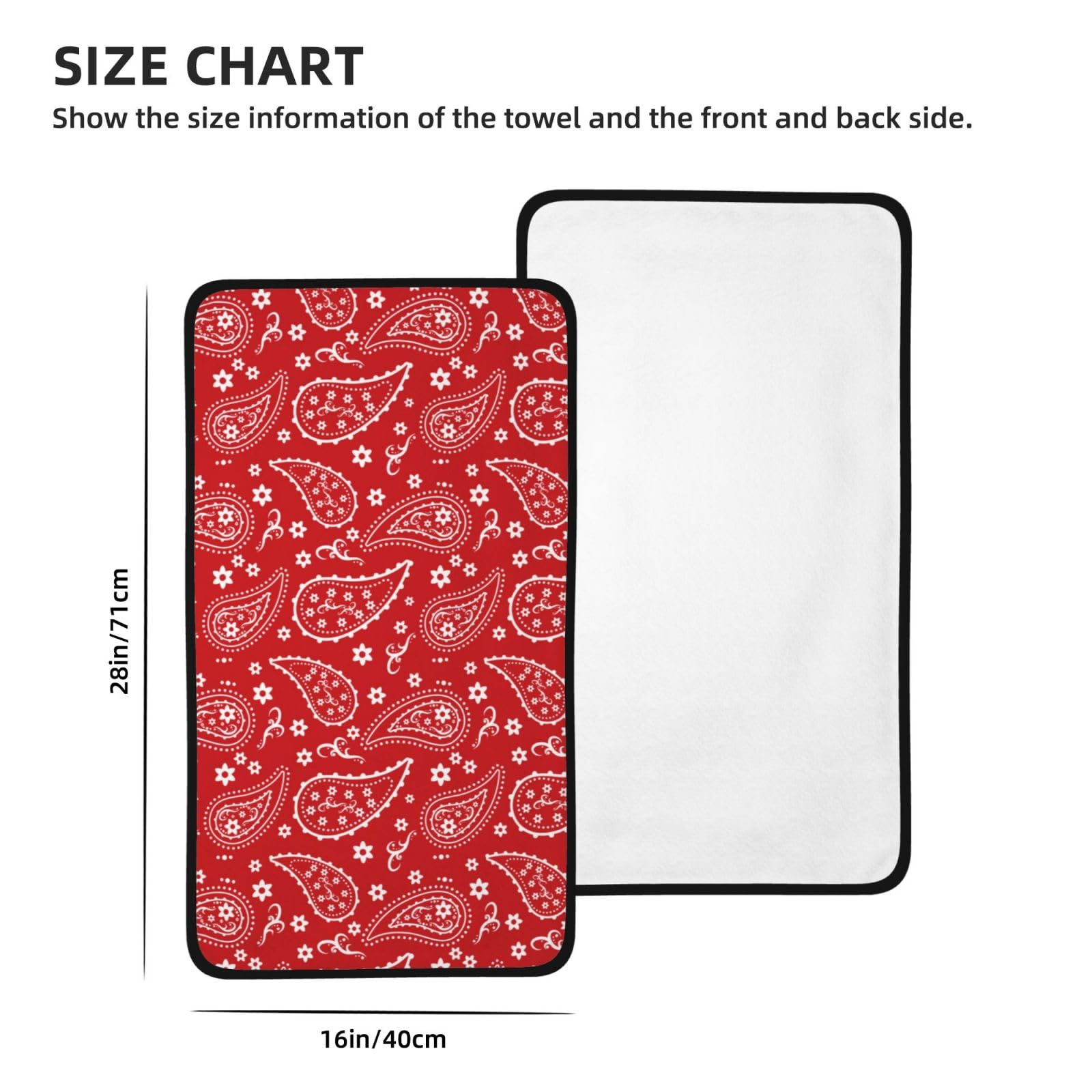 Amazon｜フェイスタオル ペイズリー柄 赤 ハンドタオル バスタオル