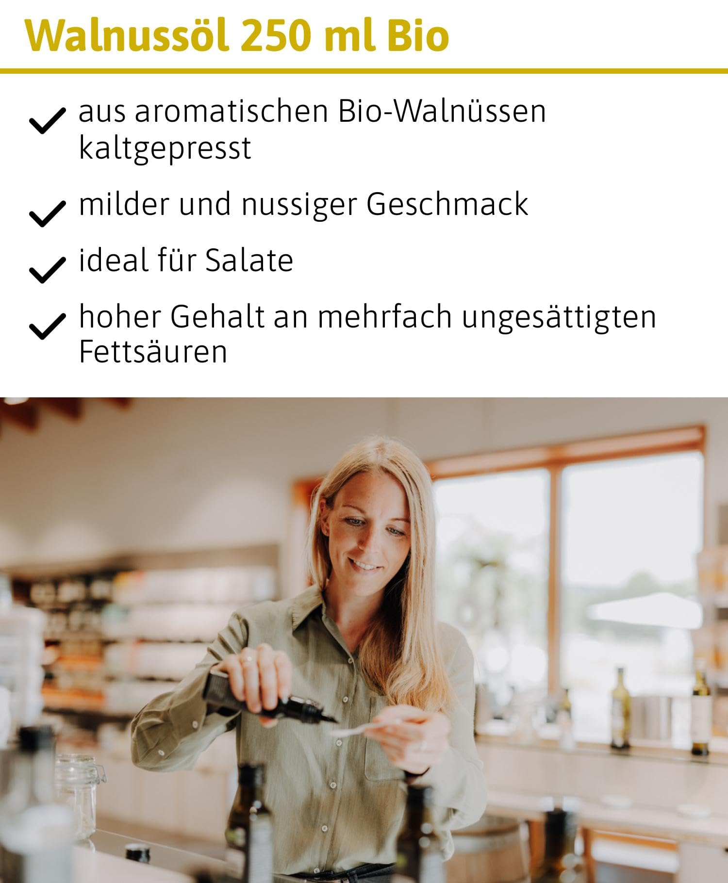 Ölmühle Solling Olej z orzechów włoskich 250 ml - tłoczony na zimno - natywny - BIO
