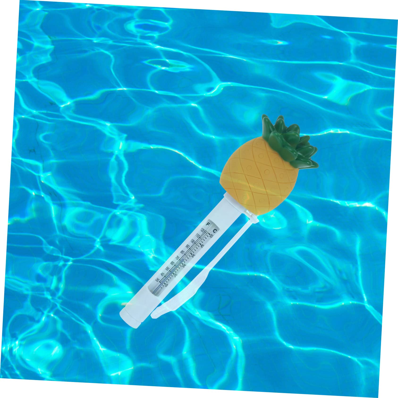 2 Stück Schwimmendes Thermometer für Pools Cartoon Pineapple Design zur Schnellen Temperaturmessung für Badewanne und Aquarien Celsius Fahrenheit Anzeige für Innen und