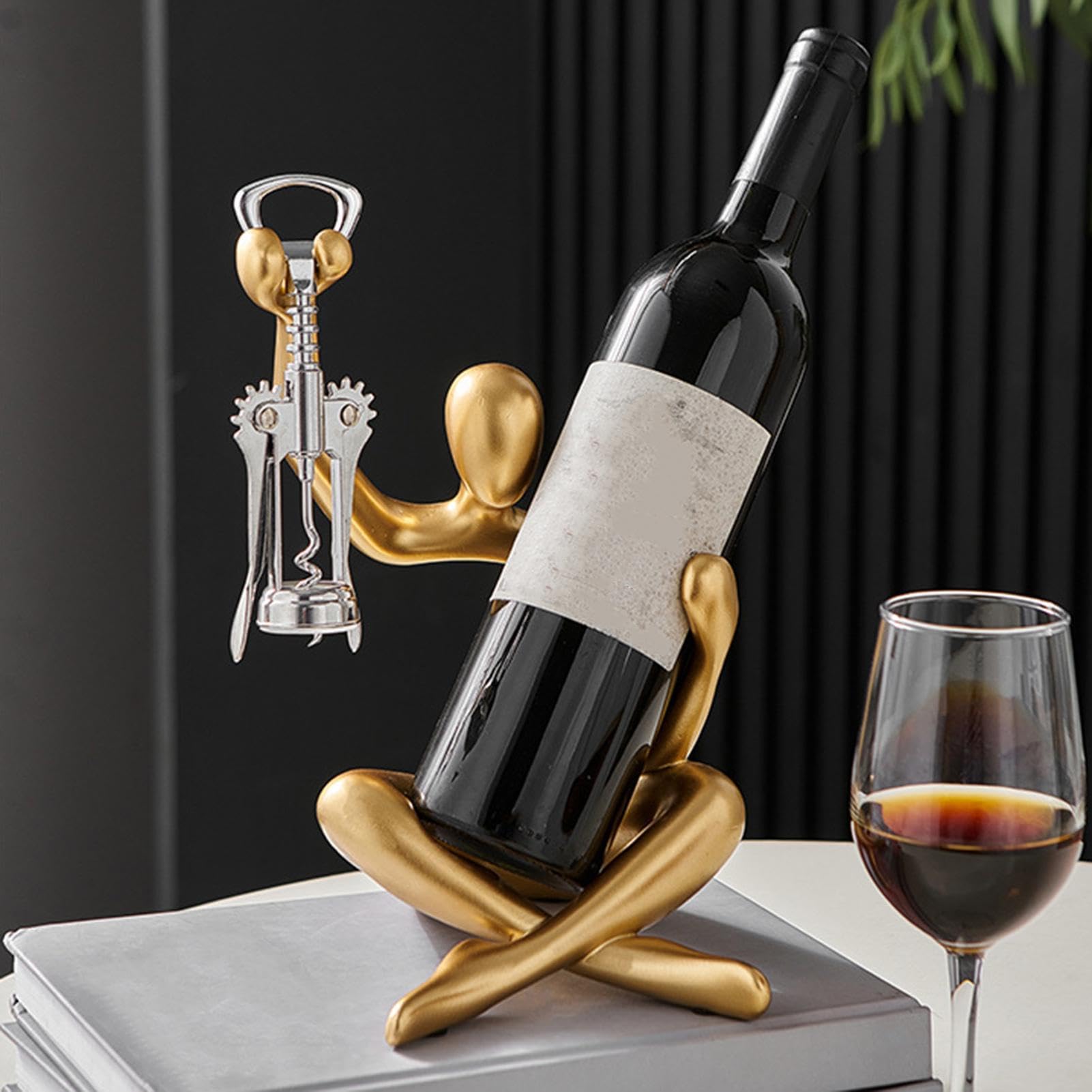 Soporte individual para botellas de vino, soporte de vino para encimera